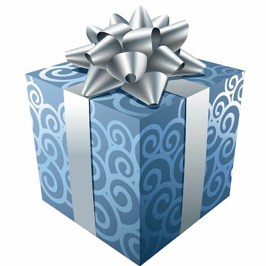 blue and silver gift box illustration, Christmas gift Christmas gift , Blue Gift with Silver Ribbon transparent background PNG clipart