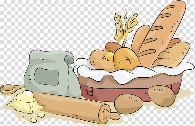 Bakery Rye bread Egg tart Basket, Food and bread transparent background PNG clipart