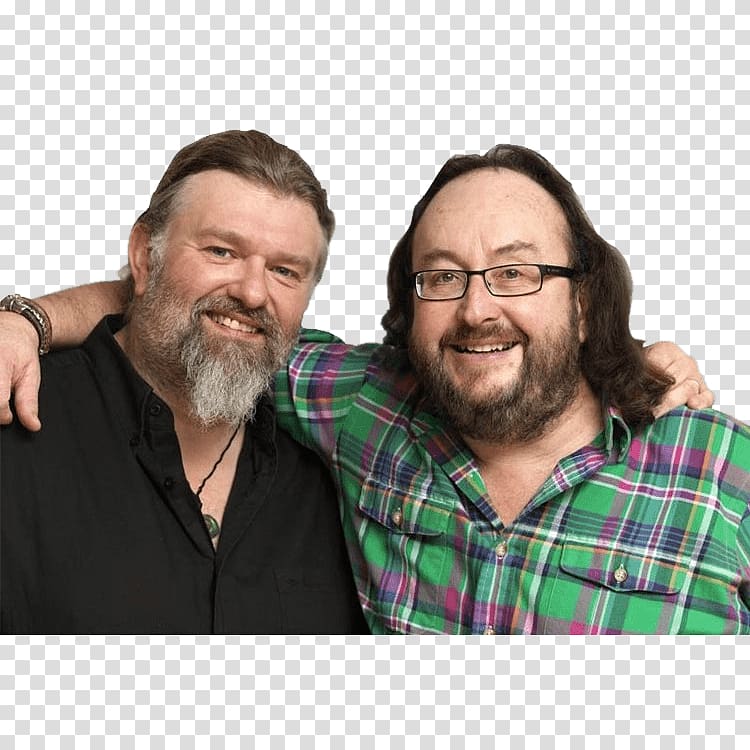 two men smiling and both with arms on shoulder, The Hairy Bikers Together transparent background PNG clipart