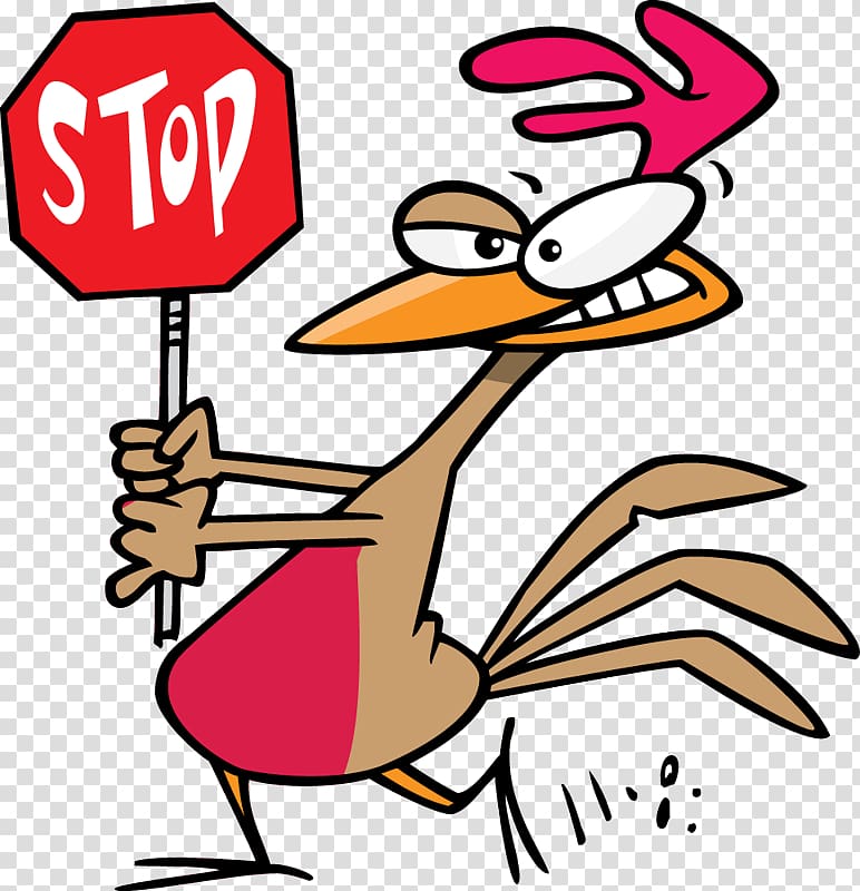Chicken Stop sign Cartoon , Raw Chicken transparent background PNG clipart