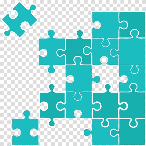 teal jigsaw puzzle illustration, Jigsaw Puzzles Puzzle video game, puzzle pattern transparent background PNG clipart