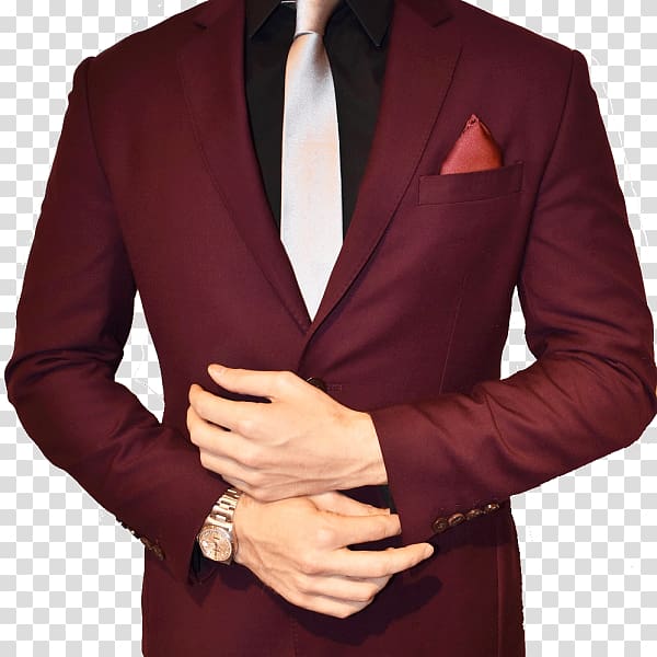 Blazer Suit Tuxedo Maroon Pin stripes, suit transparent background PNG clipart