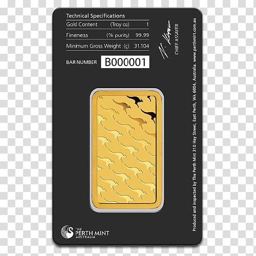 Perth Mint Gold bar Bullion Gold as an investment, gold transparent background PNG clipart