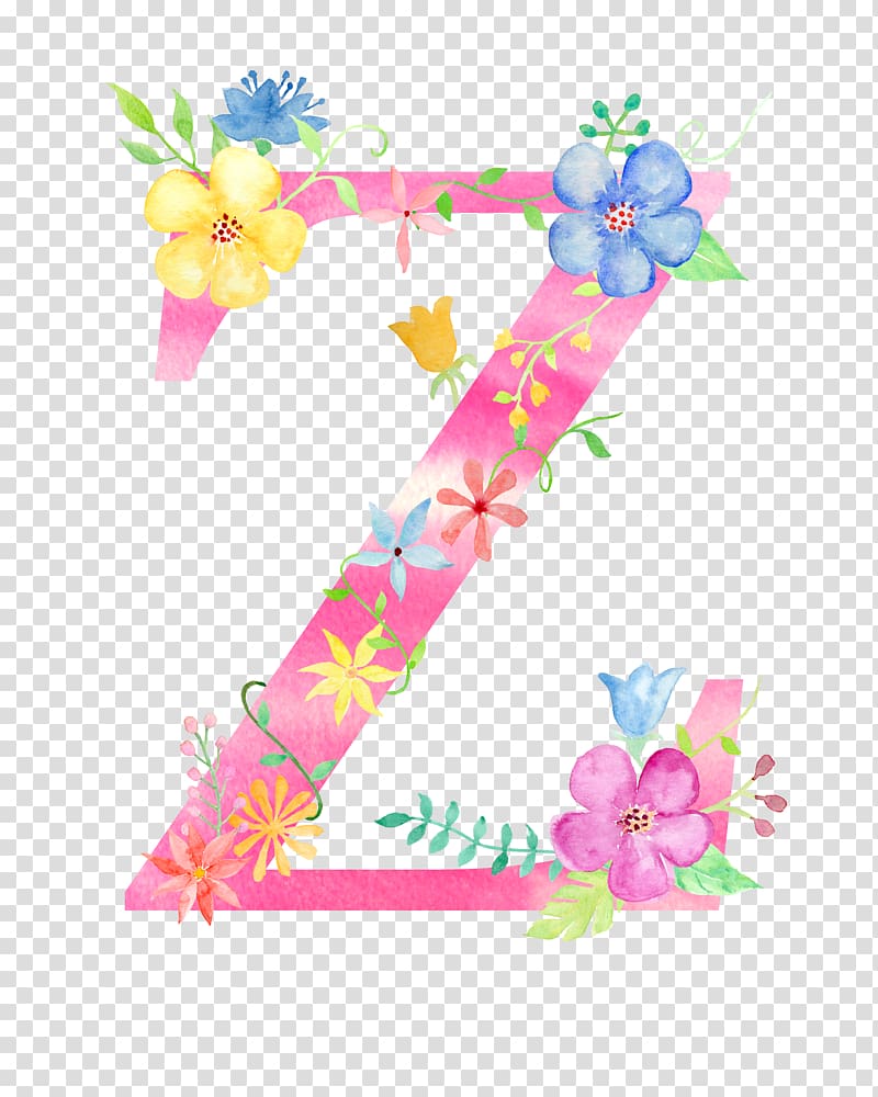 pink letter Z floral , Letter Z Flower, Flowers letter Z transparent background PNG clipart