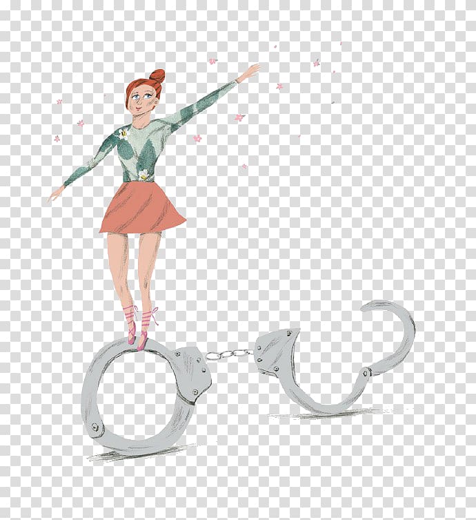 Cartoon Handcuffs Drawing, Cartoon unlock handcuffs transparent background PNG clipart