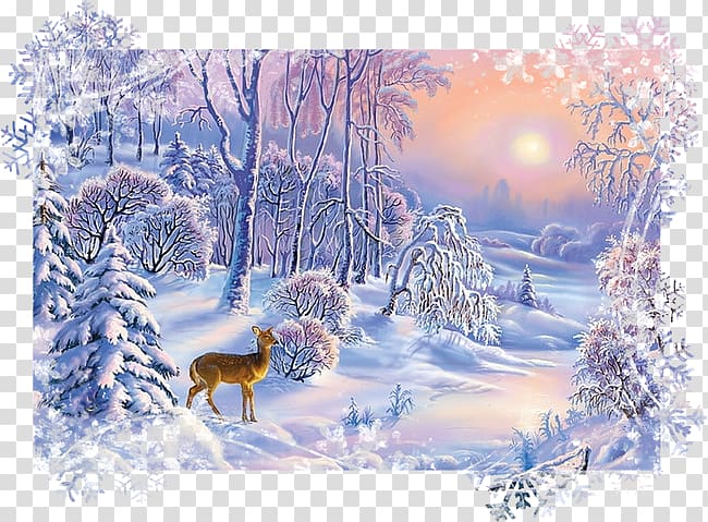 Painting Winter Landscape Art, Teli transparent background PNG clipart