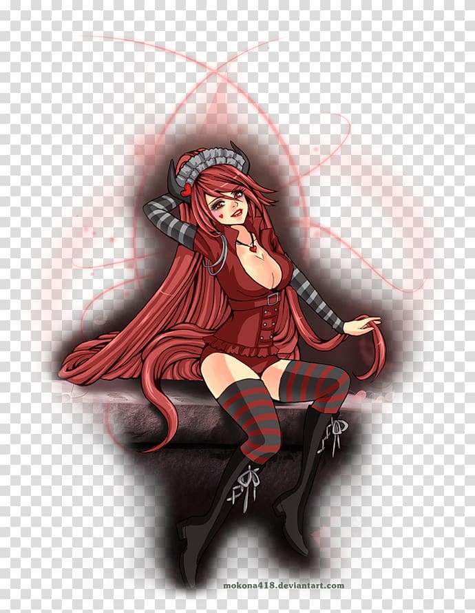 Legendary creature Pin-up girl Cartoon Supernatural, red hair transparent background PNG clipart