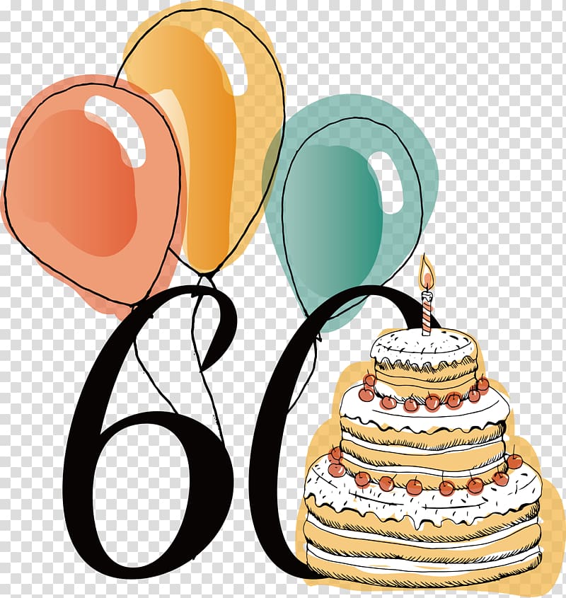 60th anniversary birthday transparent background PNG clipart