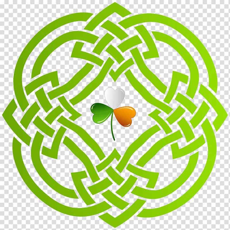 white, green, and orange clover leaf illustration, Celtic knot Celts Triquetra , Celtic Knot and Irish Shamrock transparent background PNG clipart