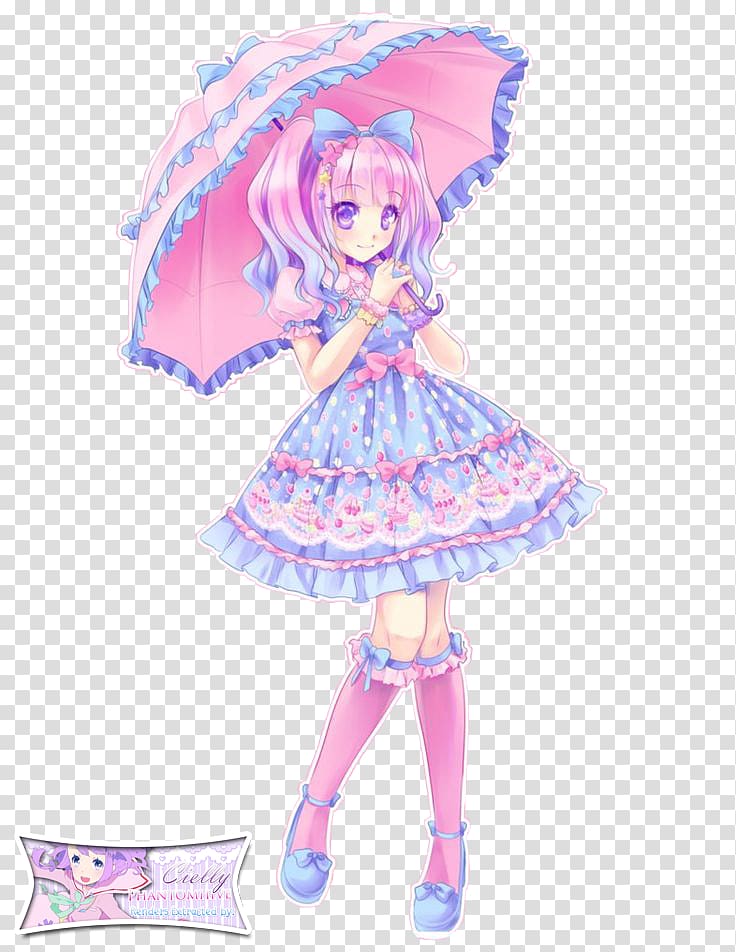 Lolita fashion Anime Pastel Chibi Drawing, Anime transparent background PNG clipart