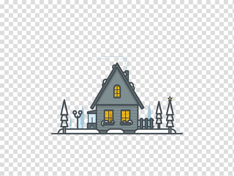 Illustration, Winter warm little house illustration transparent background PNG clipart