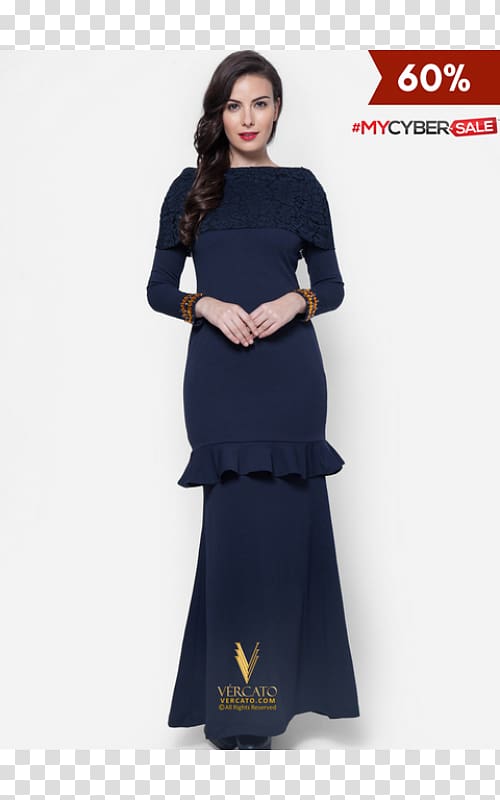 Robe Dress Baju Kurung Kebaya Navy blue, dress transparent background PNG clipart