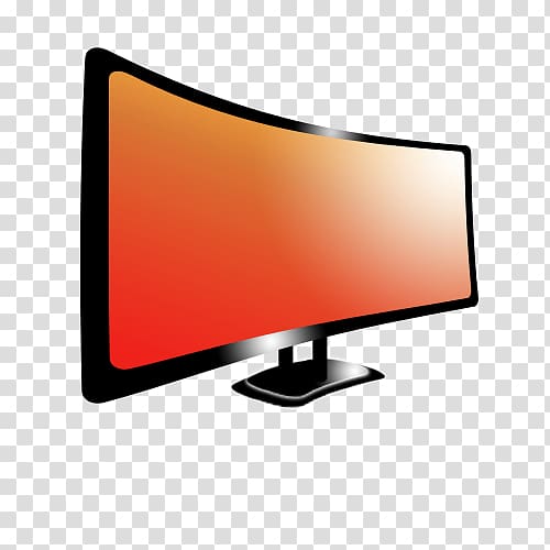 LCD television Computer Monitors LED-backlit LCD Liquid-crystal display Display device, orange waves transparent background PNG clipart
