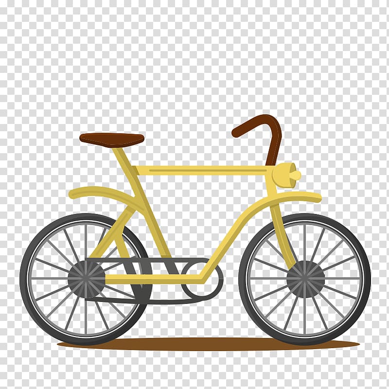 Bicycle, Yellow bicycle material transparent background PNG clipart