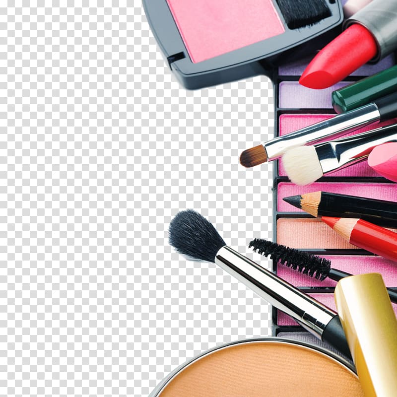 color eye shadow and make-up tools transparent background PNG clipart