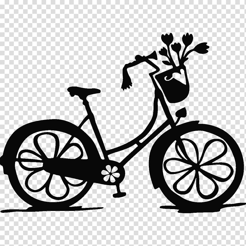 Wall decal Bicycle Sticker Mobile Phones, flower bicycle transparent background PNG clipart