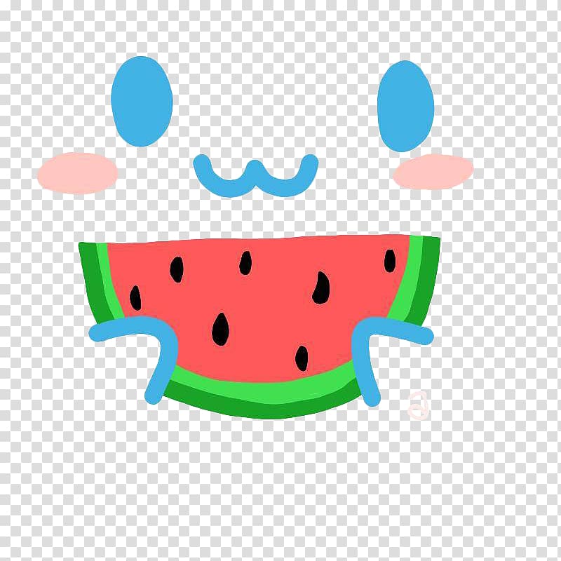 Watermelon Kavaii Drawing, Cartoon watermelon expression transparent background PNG clipart