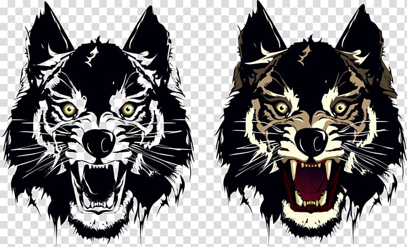 Gray wolf Animal Illustration, Tiger Print transparent background PNG clipart