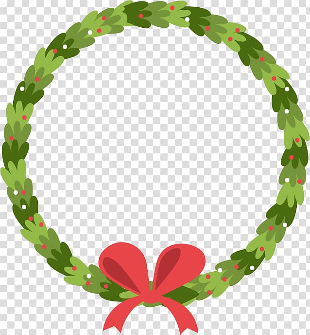 Wreath Christmas , bow ring transparent background PNG clipart