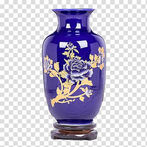 Jingdezhen Vase Ceramic Bottle, Blue bottle gourd transparent background PNG clipart