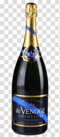 De Venoge champagne bottle, De Venoge Brut Cordon Bleu transparent background PNG clipart