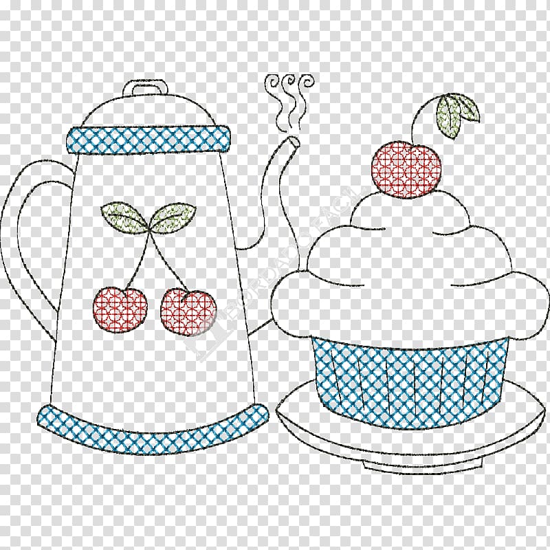 Cupcake Teapot Teacup Kitchen utensil Cream, Plate transparent background PNG clipart