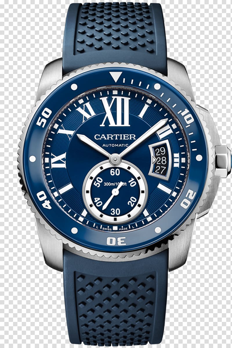 Cartier Calibre de Cartier Diver Automatic watch Diving watch, watch transparent background PNG clipart