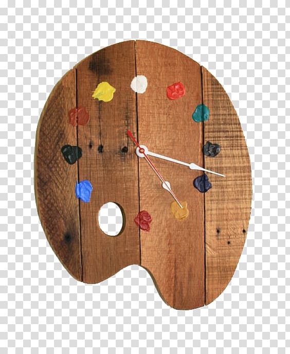 Pendulum clock Wall Do it yourself Wood, Palette clock transparent background PNG clipart