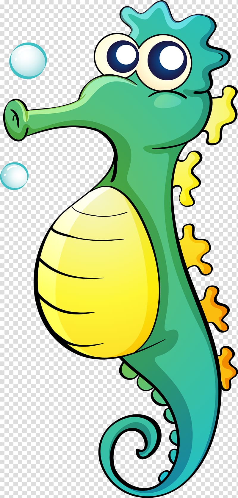 Seahorse , Cartoon green Seahorse transparent background PNG clipart