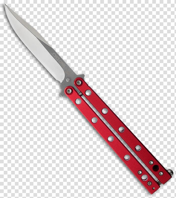 Butterfly knife Tool Kitchen Knives Weapon, red butterfly transparent background PNG clipart