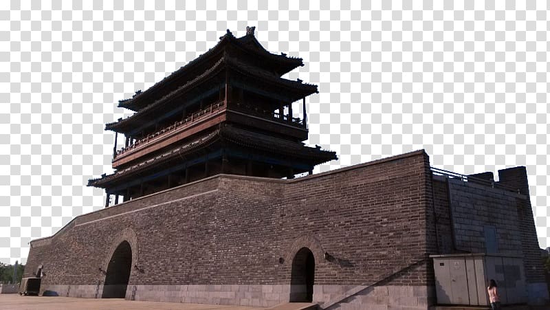 Beijing city fortifications Yongdingmen Gulou and Zhonglou Temple of Agriculture Zhengyangmen, Beijing Yongding Gate Park landscape transparent background PNG clipart