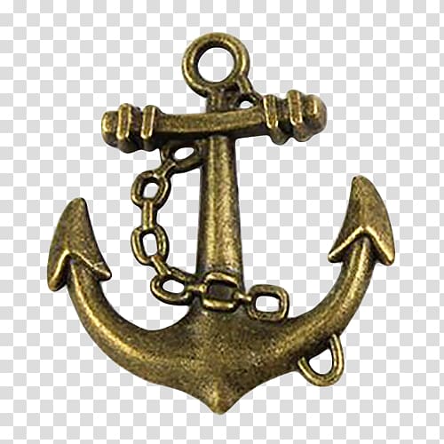 Samara Motor ship Tootpado Metal Charm Pendant Brass 0, gold Anchor transparent background PNG clipart