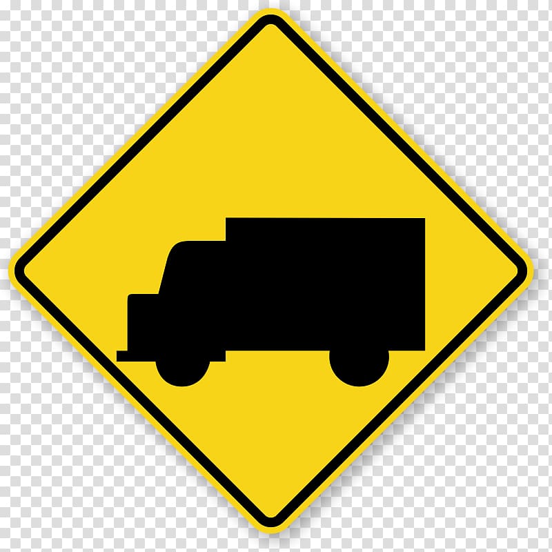 Traffic sign Truck Warning sign Manual on Uniform Traffic Control Devices, Road Sign transparent background PNG clipart