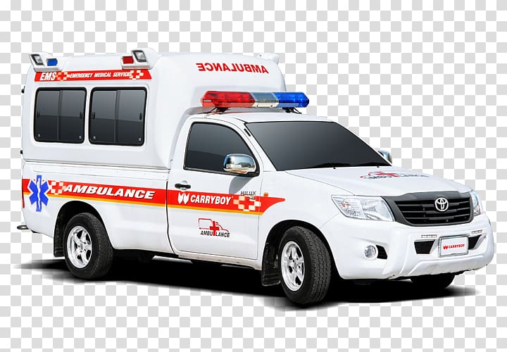 Car Ambulance Toyota Hilux Pickup truck Van, car transparent background PNG clipart