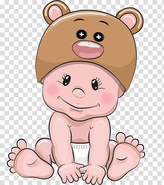 baby with bear hat , Cartoon Drawing , child transparent background PNG clipart