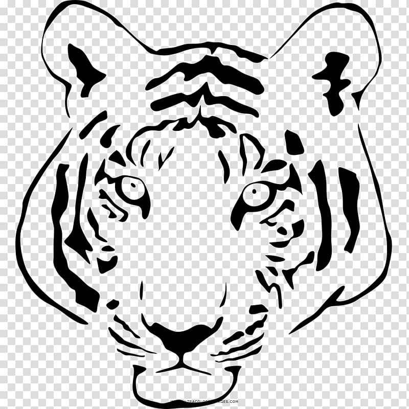 Tiger Whiskers Cat Black and white , tiger transparent background PNG clipart