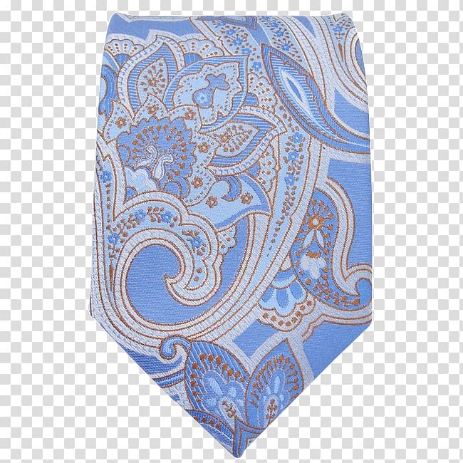 Paisley Silk Necktie Textile Jacquard loom, Necktie blue transparent background PNG clipart