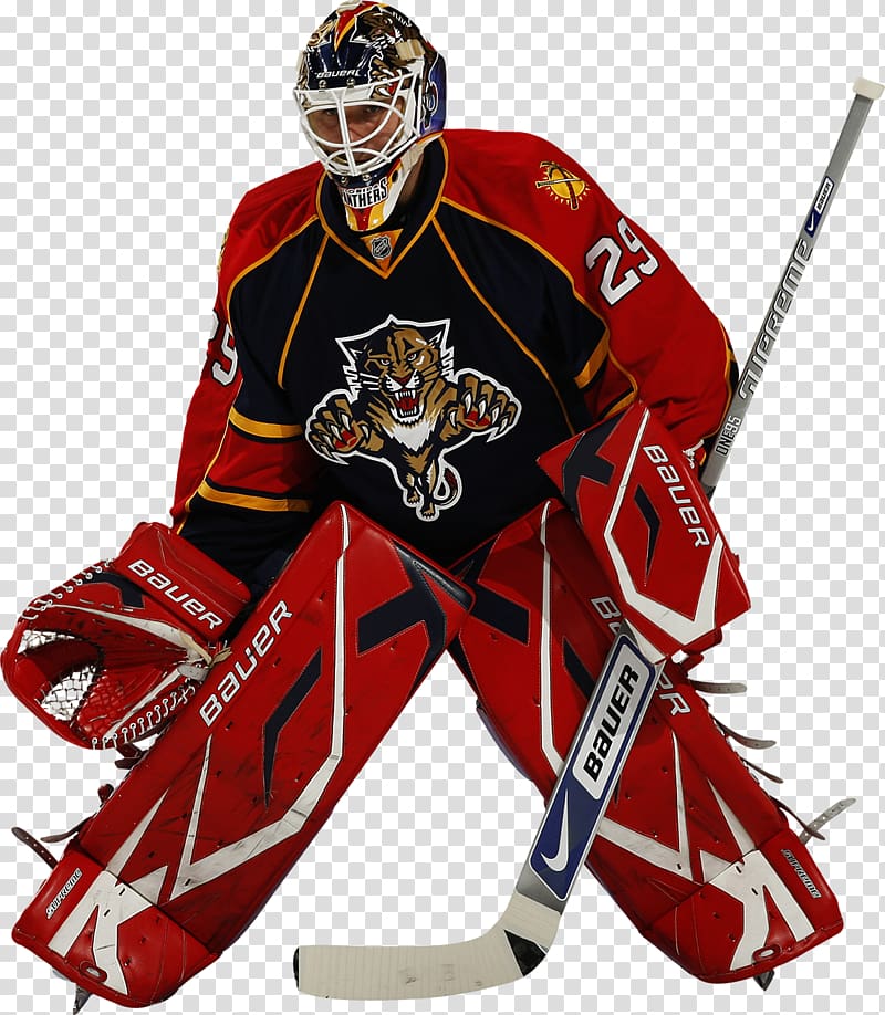Goaltender mask Hockey Protective Pants & Ski Shorts College ice hockey, Florida Panthers transparent background PNG clipart