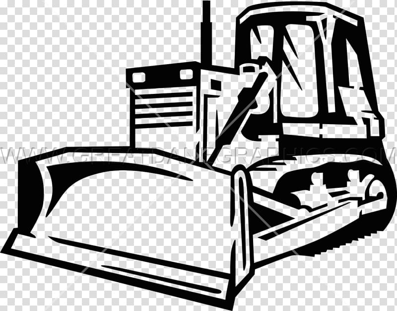 Bulldozer Black and white Line art , bulldozer transparent background PNG clipart