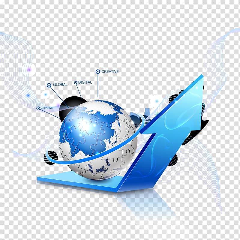 Business Service Company Information, globe and arrows transparent background PNG clipart