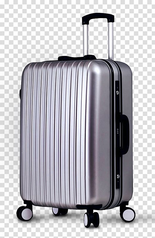 gray hard trolley luggage, Hand luggage Baggage Travel, Luggage suitcase transparent background PNG clipart