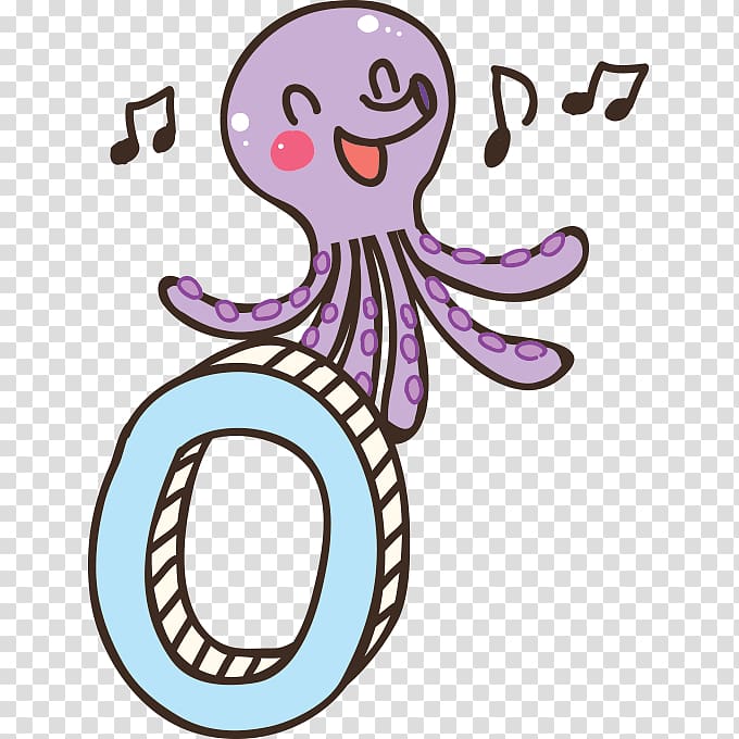 English alphabet , Singing octopus transparent background PNG clipart