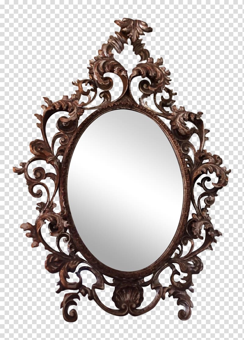 Mirror Italian Rococo art Italy 18th century, mirro transparent background PNG clipart