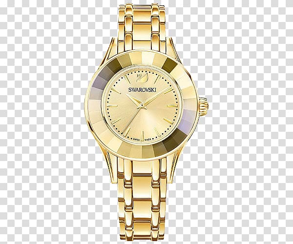 Watch Swarovski AG Bezel Crystal, Gold Luxury Watches transparent background PNG clipart