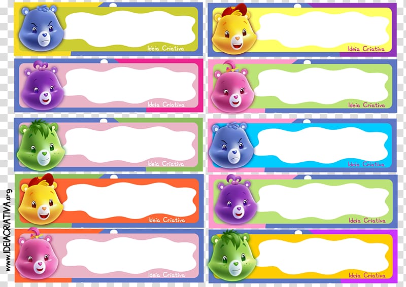 Care Bears School supplies Student Label, school transparent background PNG clipart