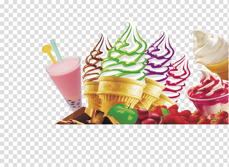 Ice cream cone Sundae Frozen yogurt, ice cream transparent background PNG clipart