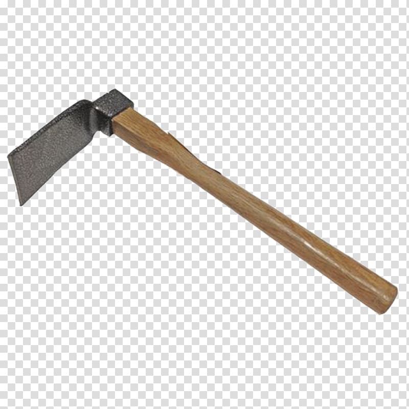 Hoe Tool Agriculture Shovel Hilling, Yellow digging with a hoe transparent background PNG clipart