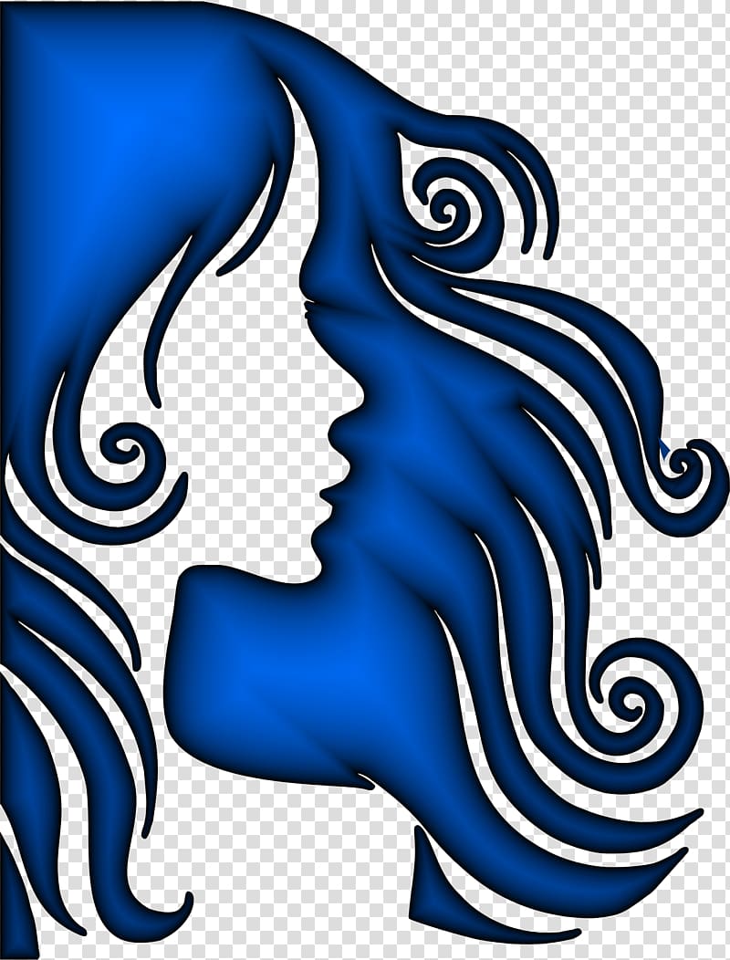 Hair Silhouette , sapphire transparent background PNG clipart