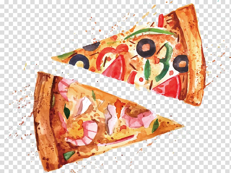 Pizza Pizza Drawing Painting, painted Pizza transparent background PNG clipart