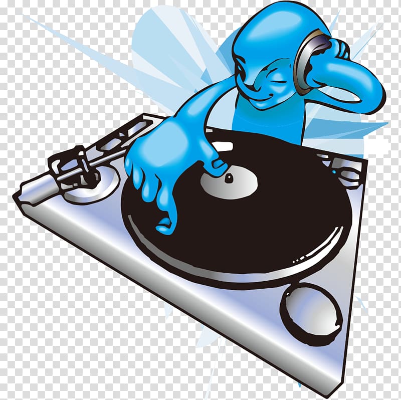 Disc jockey DJ mix Illustration, DJ music hand-drawn cartoon villain transparent background PNG clipart